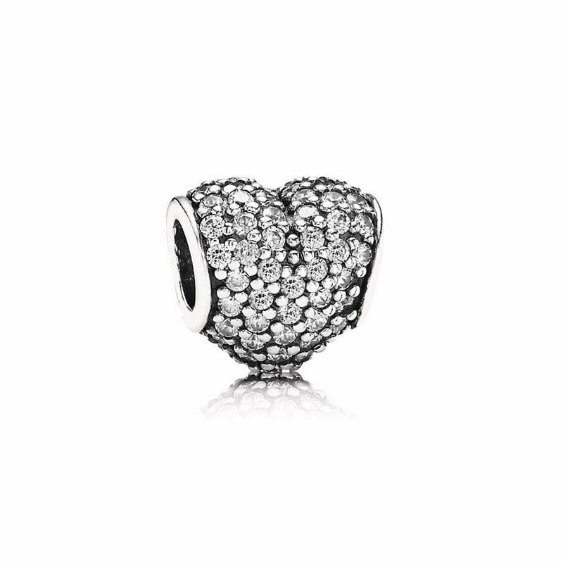 Pandora Australia Pavé Heart Charm - Sterling Silver | DWPFSM056